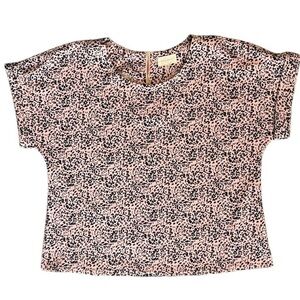 Chic Pink and Black Speckled Blouse